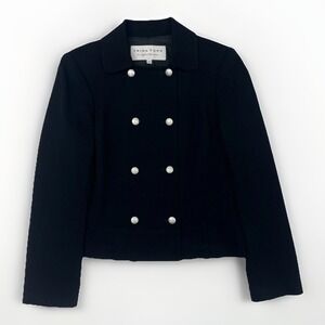 Trina Turk Double Breasted Jacket Blazer Black Quiet Luxury Womens 6